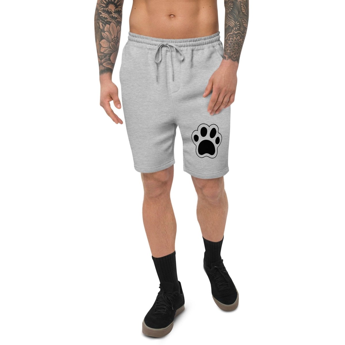 Men's Paw Print Fleece Shorts - Dog Dads - neleti