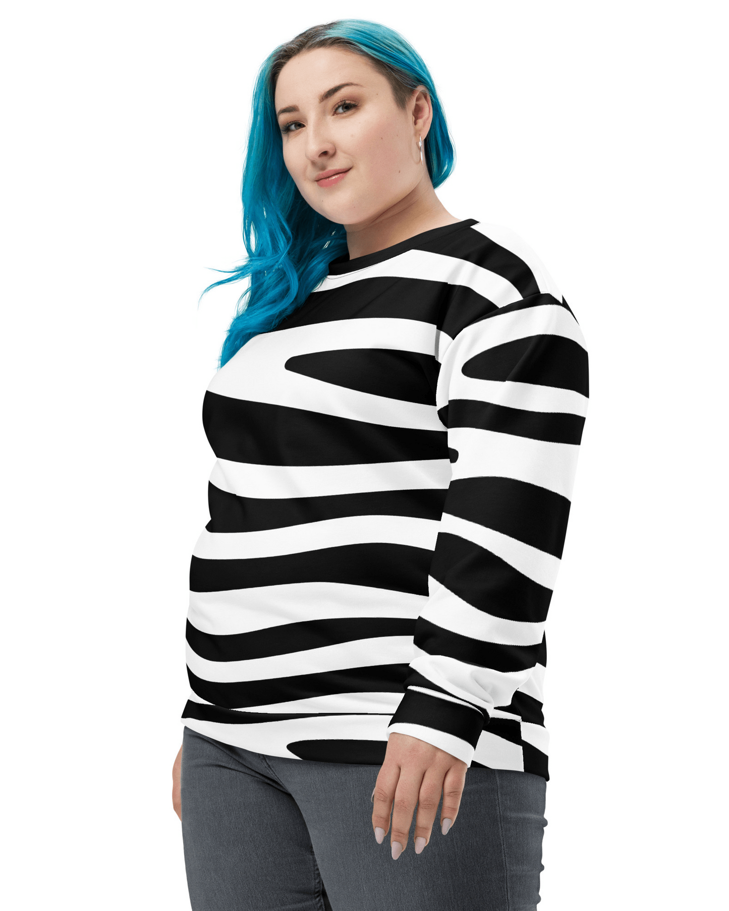 neleti.com-black-and-white-wavy-stripped-sweatshirt-for-women