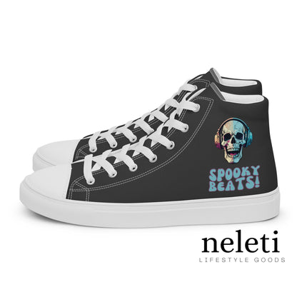 Men's Eclipse High Top Canvas Shoes with Spooky Theme
