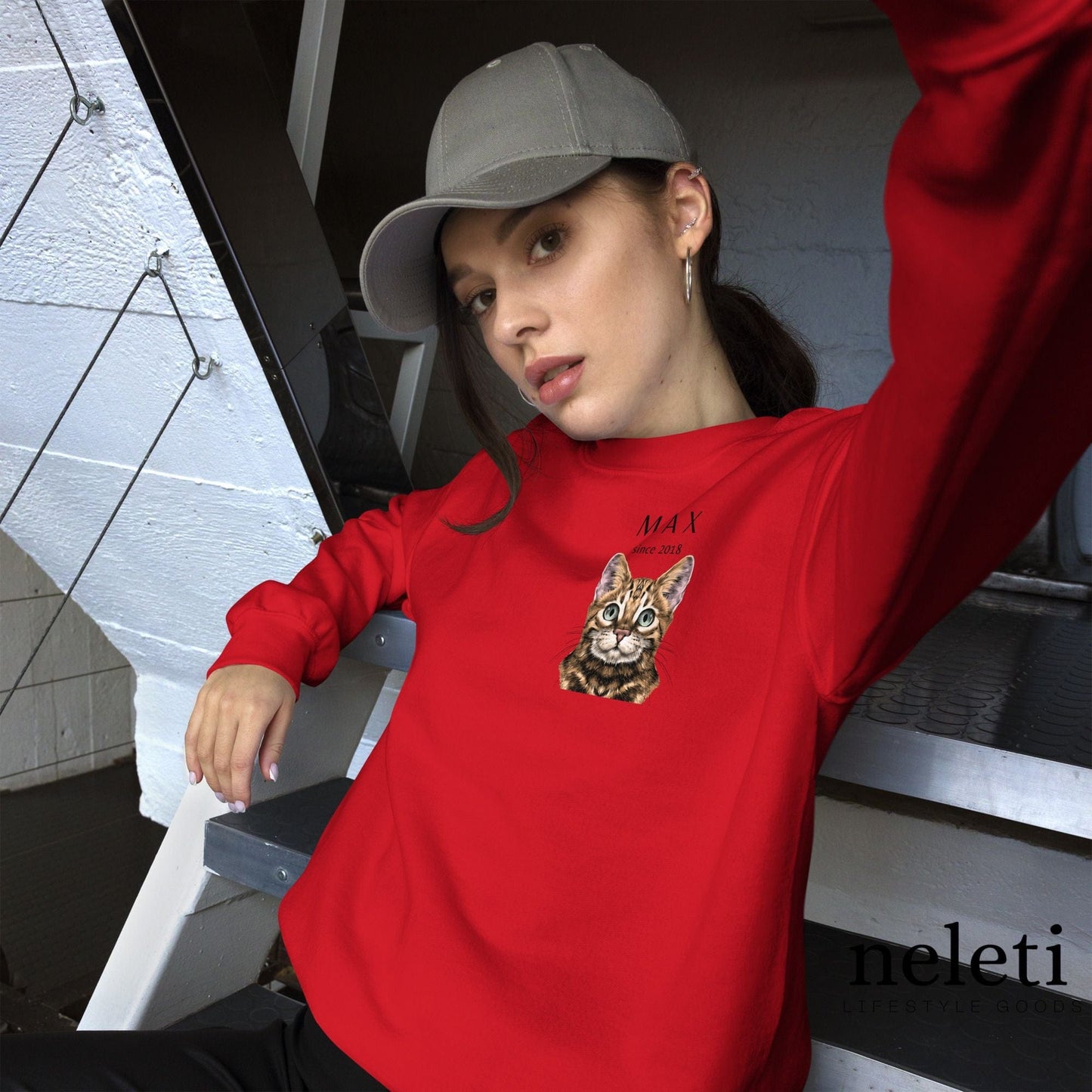 neleti.com-red-custom-sweatshirt-for-cat-moms-and-dads