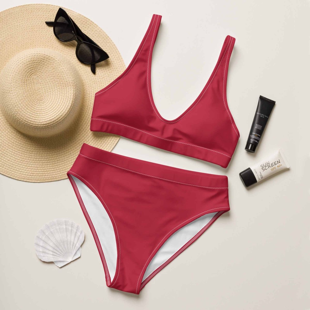 Red Two - Piece Swimsuit for Women at Neleti - neleti