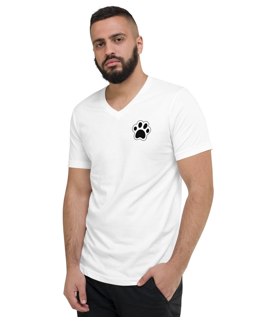 V - Neck Paw Print Shirt - Pet Parents Dog & Cat - neleti