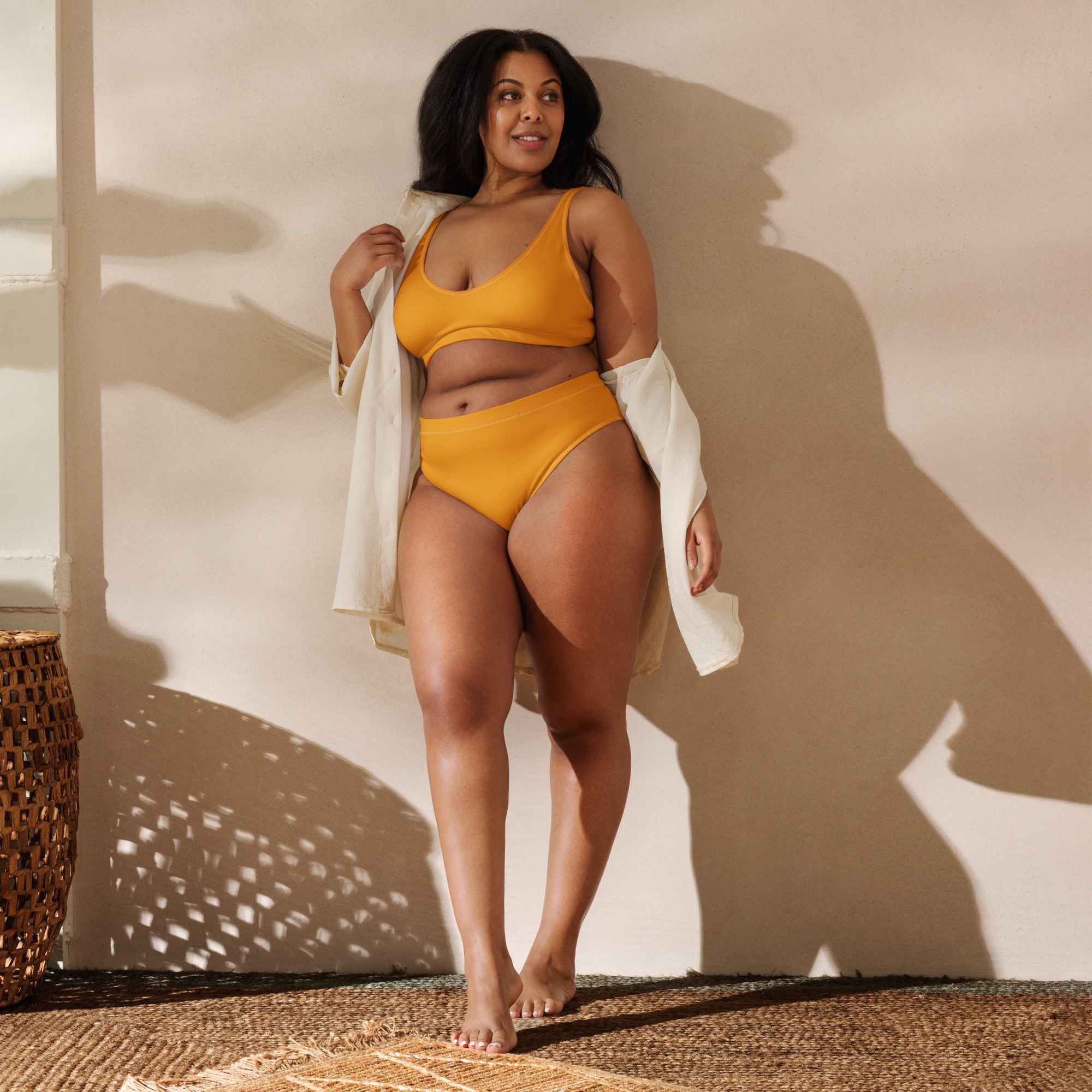 Two piece yellow bathing suit hotsell