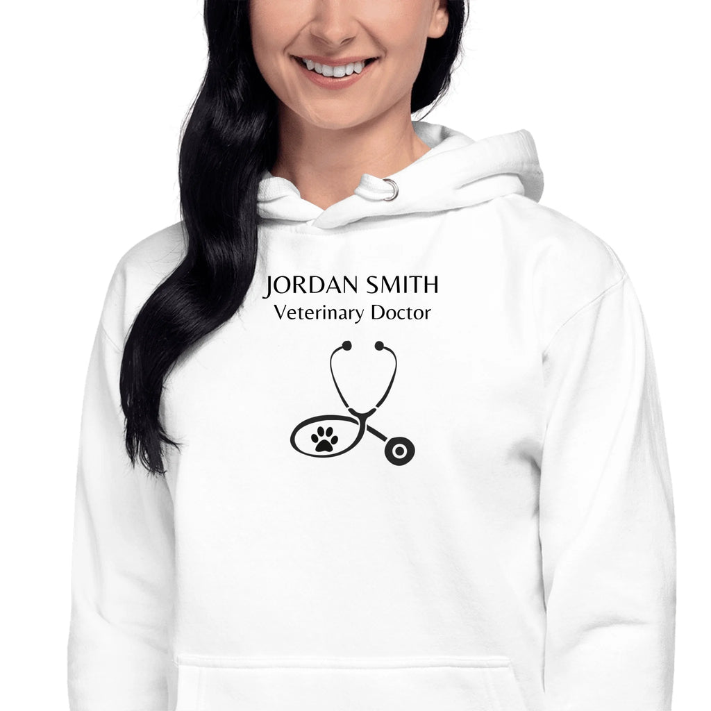 Custom Veterinarian Hoodie - Personalized Doctor Stethoscope Design