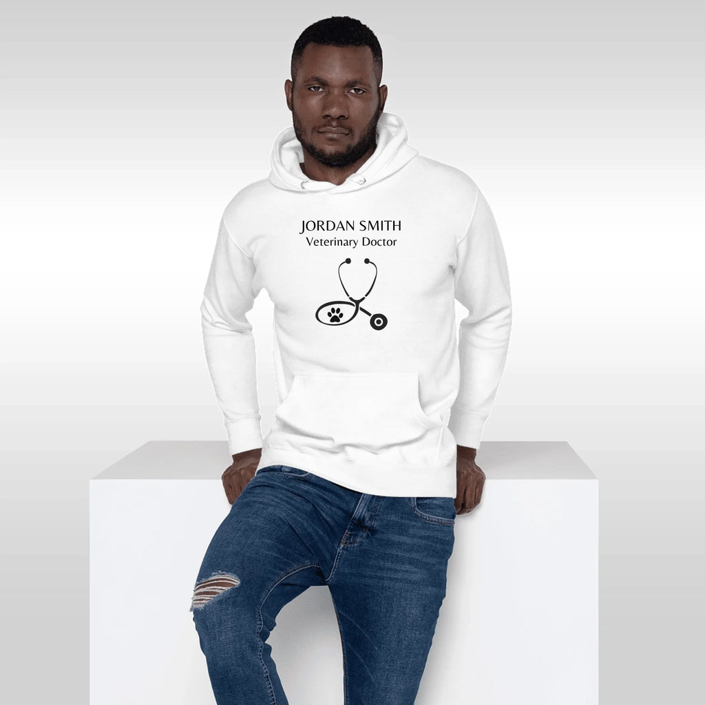 Custom Veterinarian Hoodie - Personalized Doctor Stethoscope Design