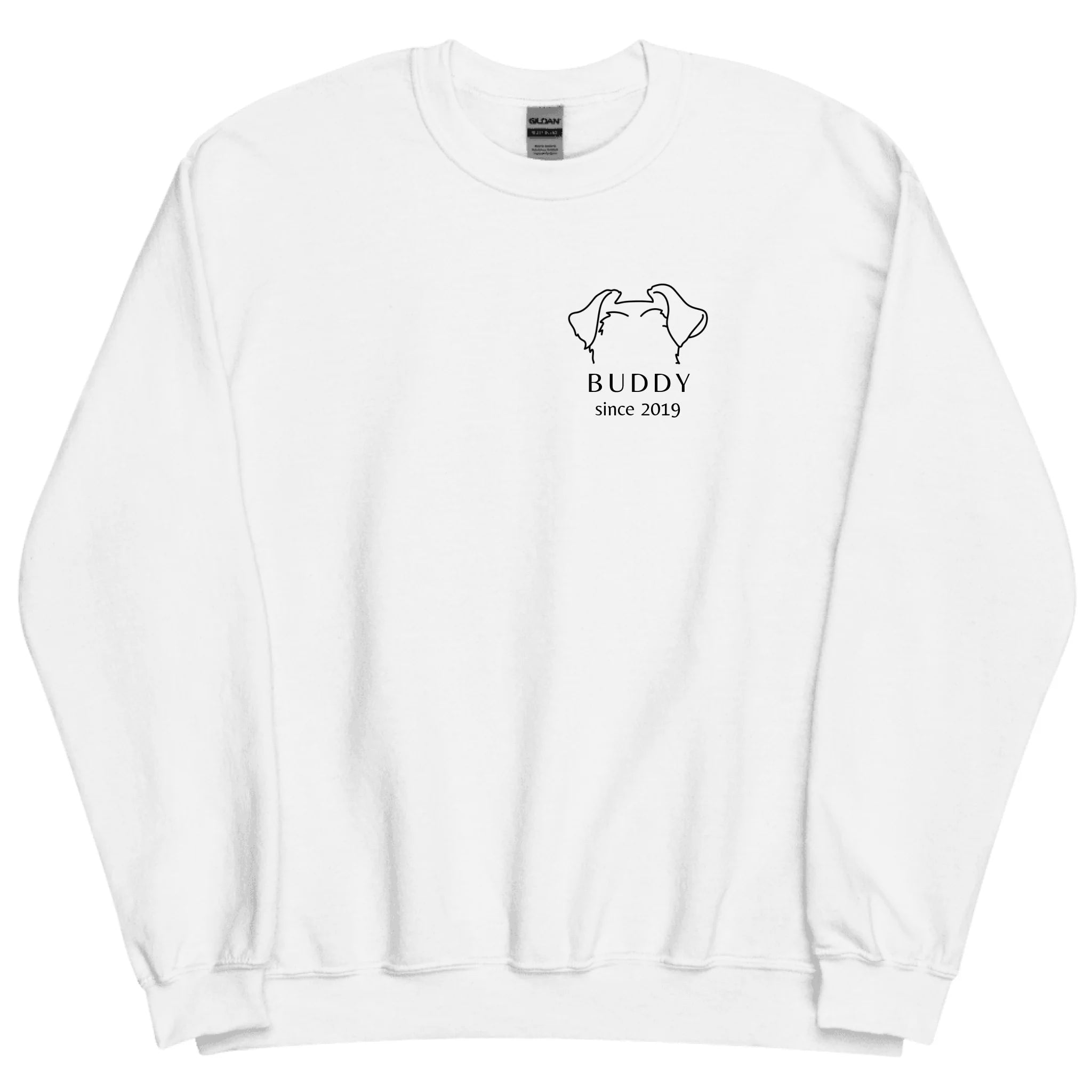 Custom Dog Breed Sweatshirt - Personalized Name & Year with Breed Ears