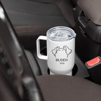 Custom Dog Ears Travel Mug - Personalized Name & Year for Dog Parents