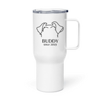 Custom Dog Ears Travel Mug - Personalized Name & Year for Dog Parents