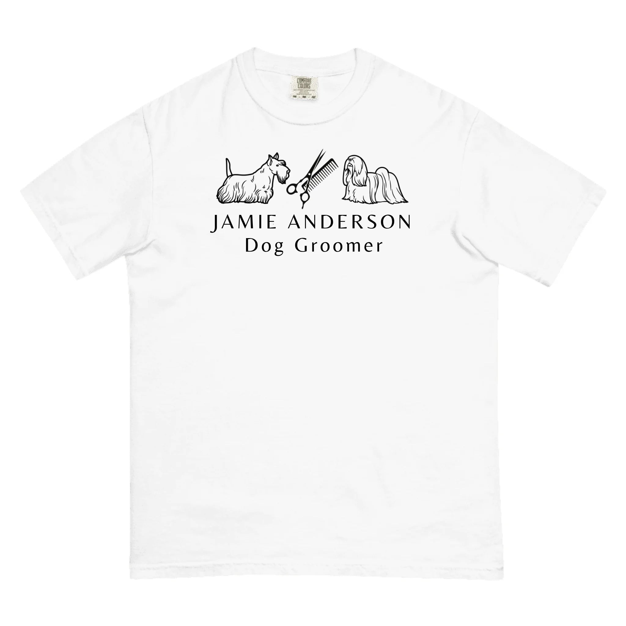 Personalized Dog Groomer Shirt - Name Surname Professional Design