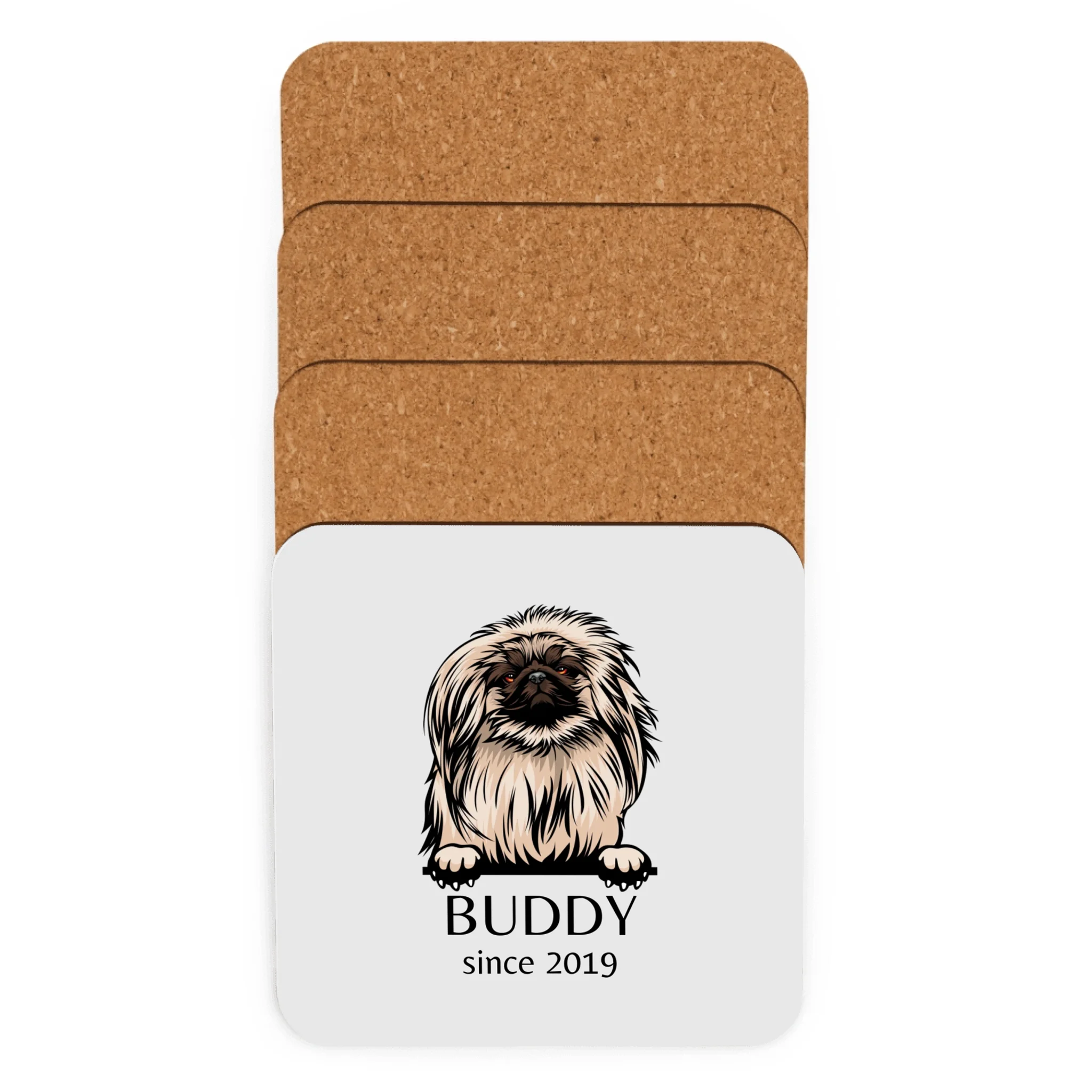 Custom Dog Breed Coasters - Personalized Name & Year - Gift for Dog Parents - 100+ Breeds