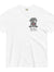 White custom dog breed t-shirt on white background showing personalized design with dog name and year