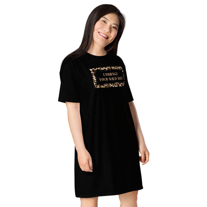 Black Dress Shirt with Leopard Print