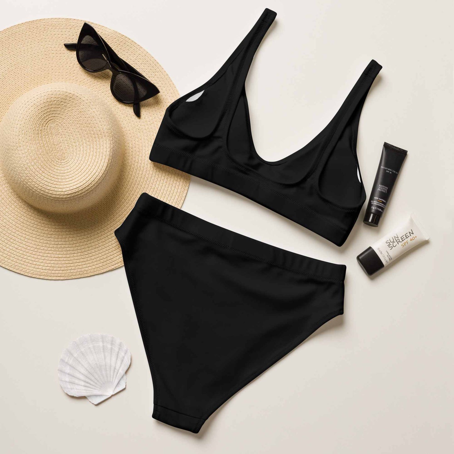 Two Piece Women's Swimsuit in Black Color