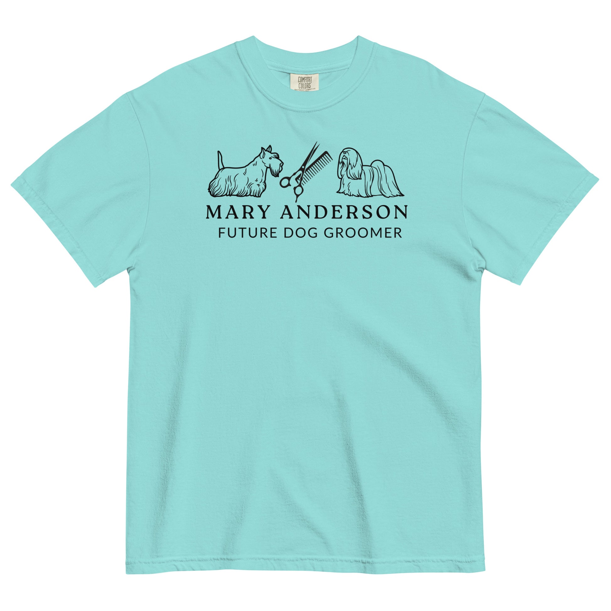 blue-shirt-for-dog-groomer