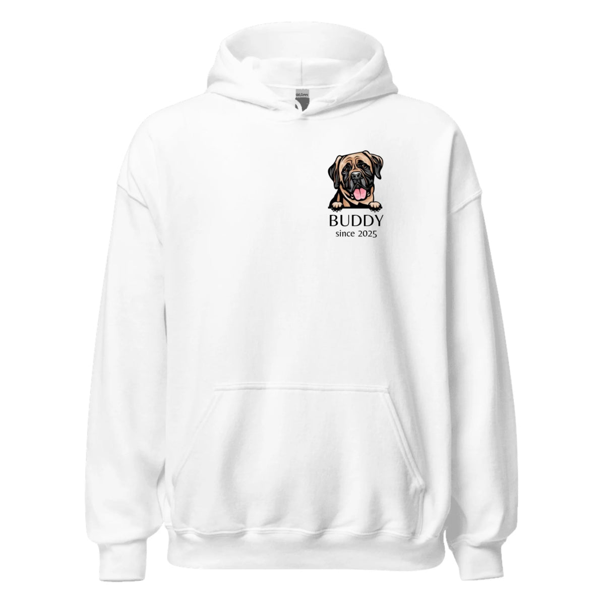 Custom Dog Breed Hoodie - Personalized Name & Year Gildan - neleti