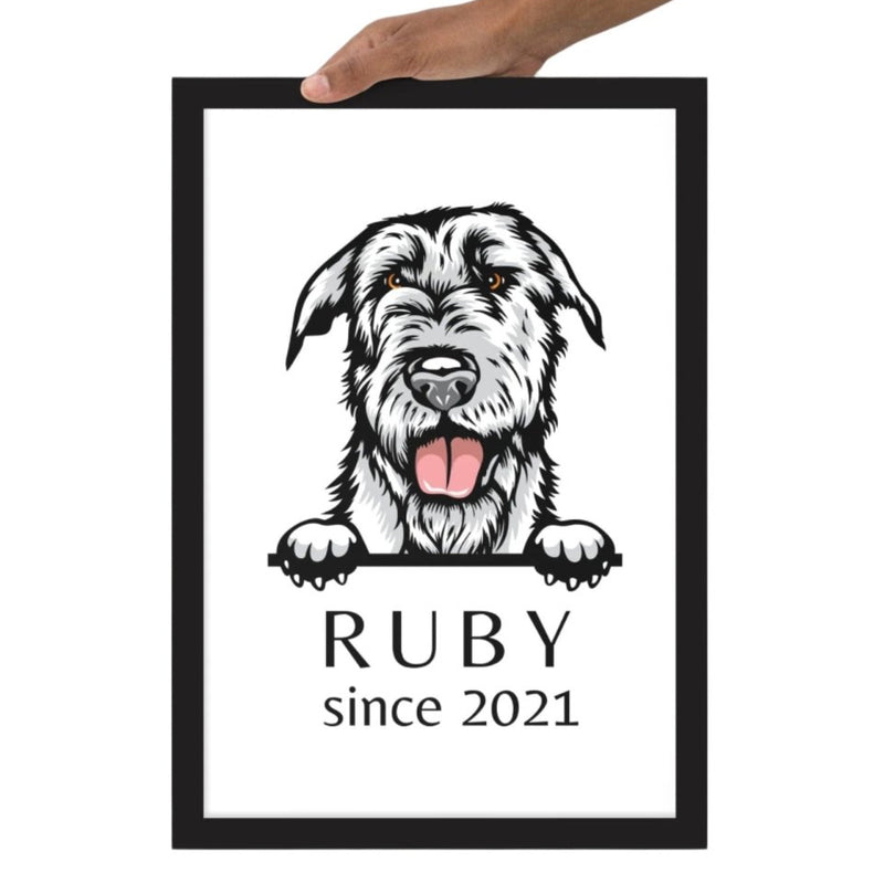 Custom Dog Breed Portrait - Personalized Framed Wall Art with Name & Year - neleti