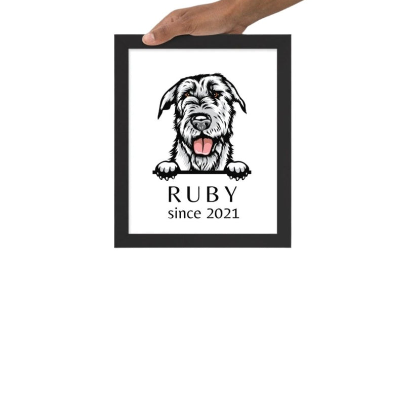 Custom Dog Breed Portrait - Personalized Framed Wall Art with Name & Year - neleti