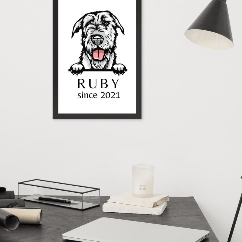 Custom Dog Breed Portrait - Personalized Framed Wall Art with Name & Year - neleti