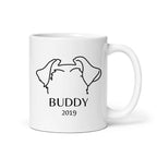 Custom Dog Ears Mug - Personalized Name & Year Coffee Cup for Dog Parents - neleti