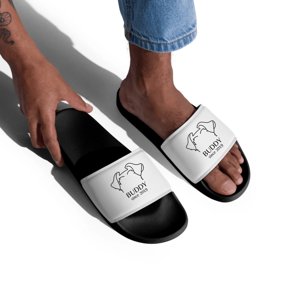 Custom Dog Ears Slides for Dog Dads - Personalized Name & Year Summer Sandals - neleti