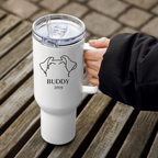 Custom Dog Ears Travel Mug - Personalized Name & Year for Dog Parents - neleti