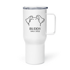 Custom Dog Ears Travel Mug - Personalized Name & Year for Dog Parents - neleti