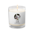 Custom Dog Memorial Candle - Photo & Name 'Forever In Our Hearts' - neleti