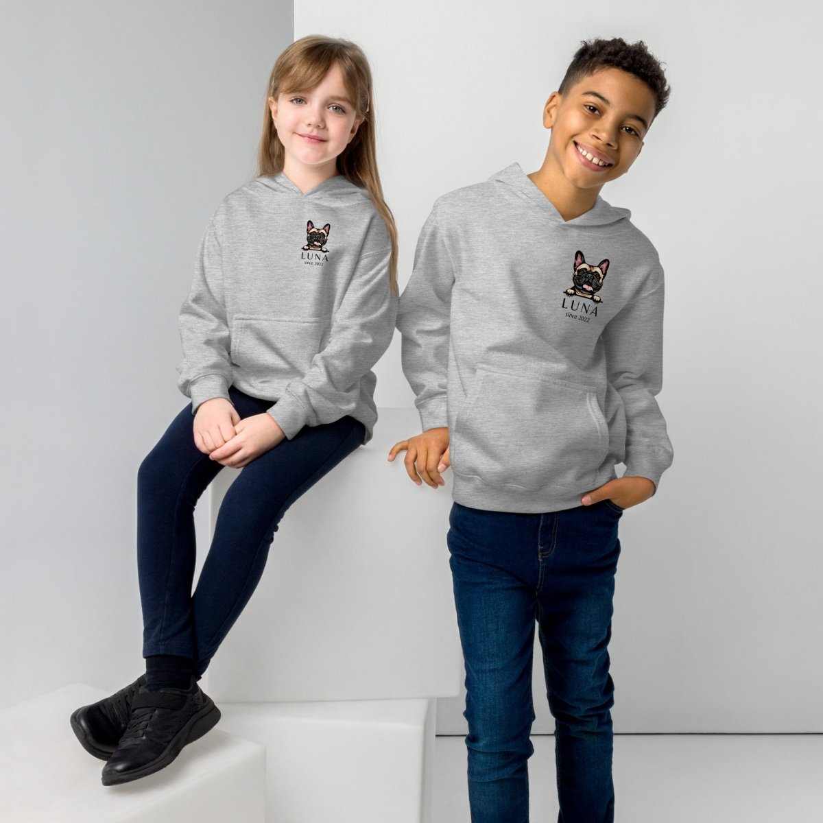 Kids Dog Breed Hoodie - Custom Name & Year - neleti