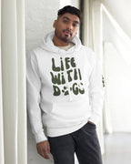 'LIFE WITH DOGS' Premium Hoodie - Dog Parent Sweatshirt with Paw Print Design - neleti