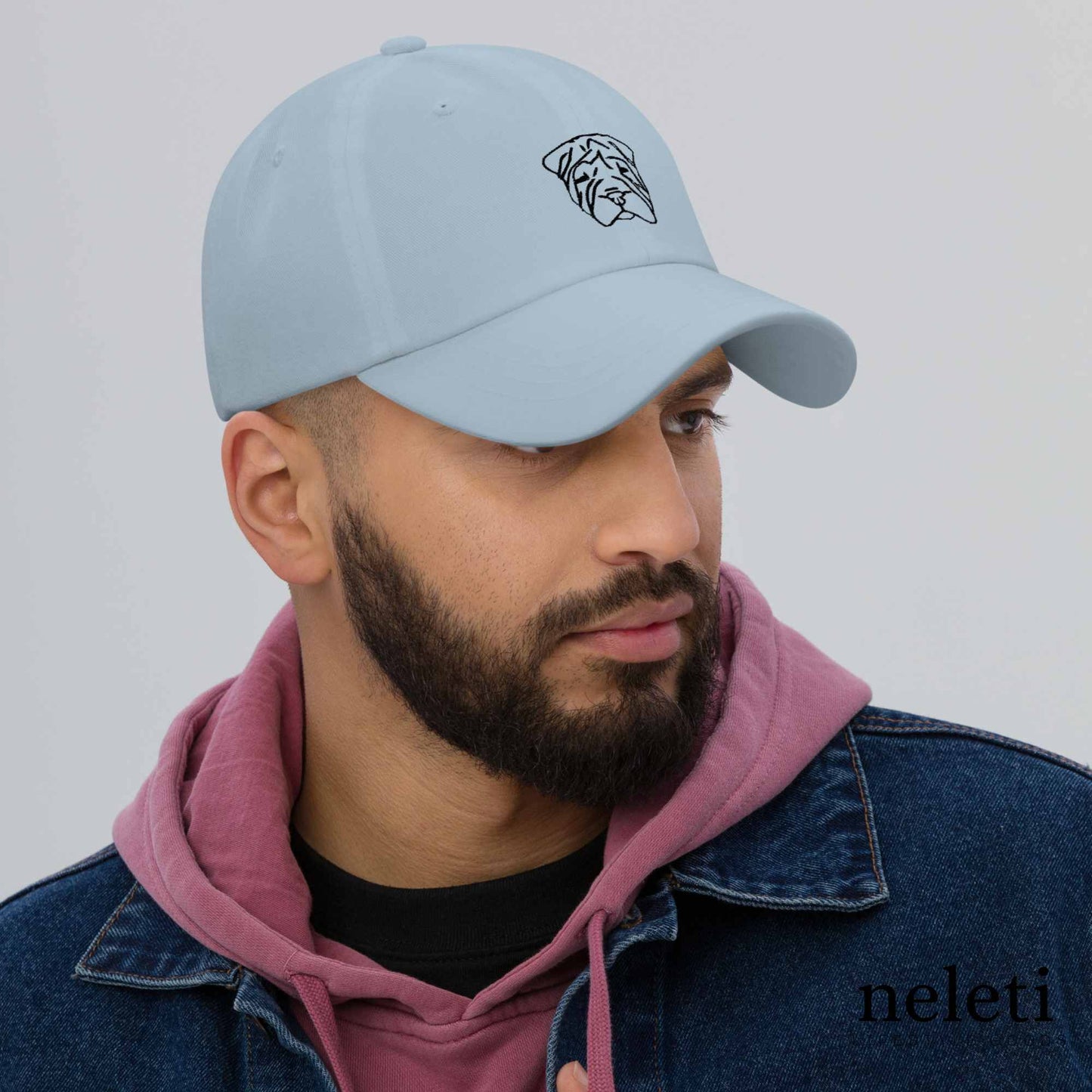 light-blue-baseball-cap-with-embroidered-dog-face