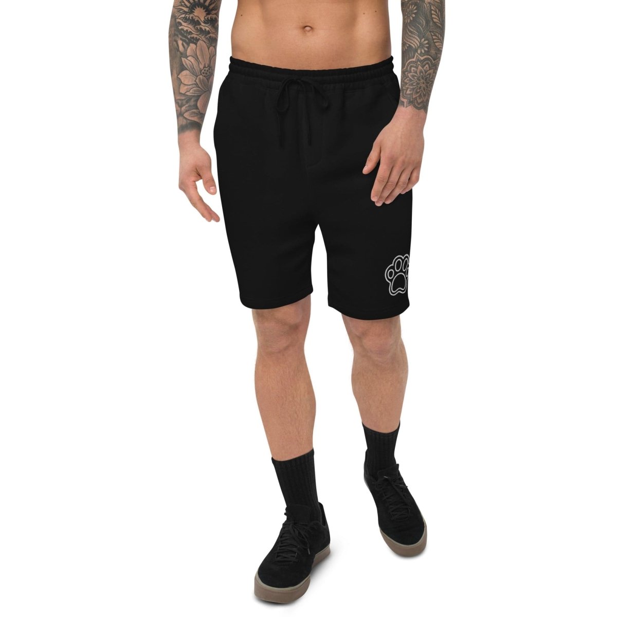 Men's Paw Print Fleece Shorts - Dog Dads - neleti