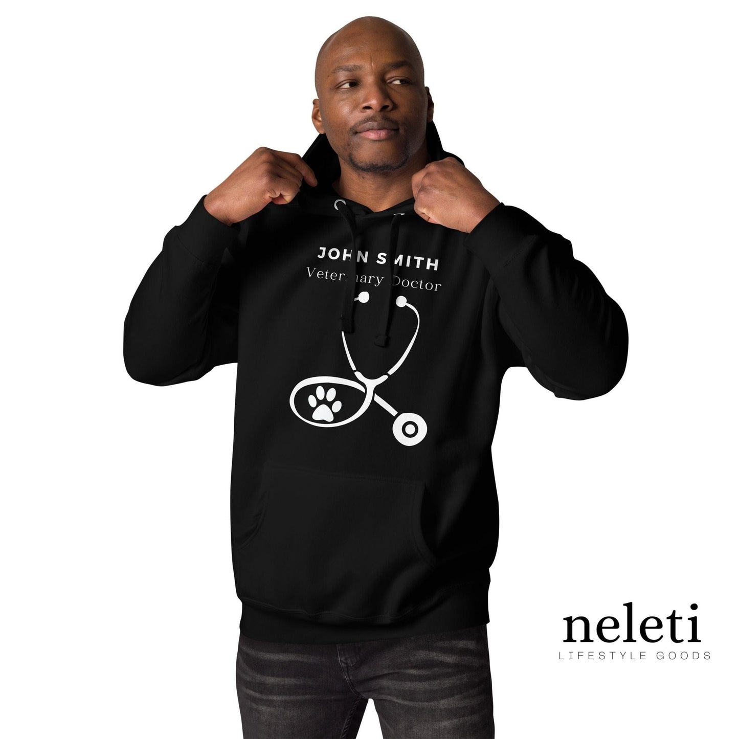 neleti.com-custom-black-hoodie-for-veterinarian