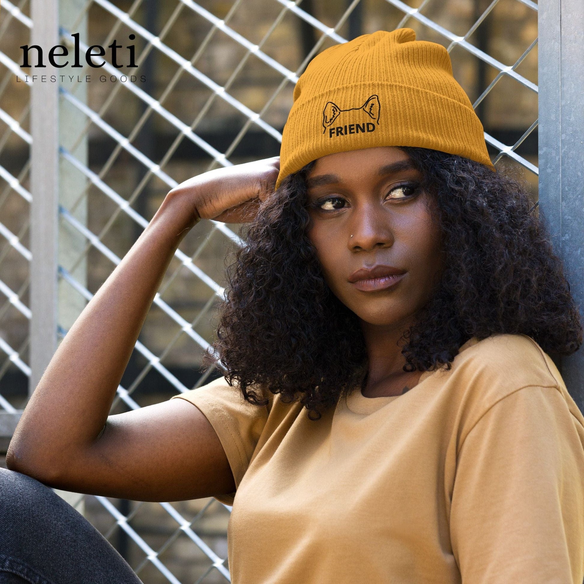 neleti.com-custom-embroidered-yellow-beanie-for-dog-lovers