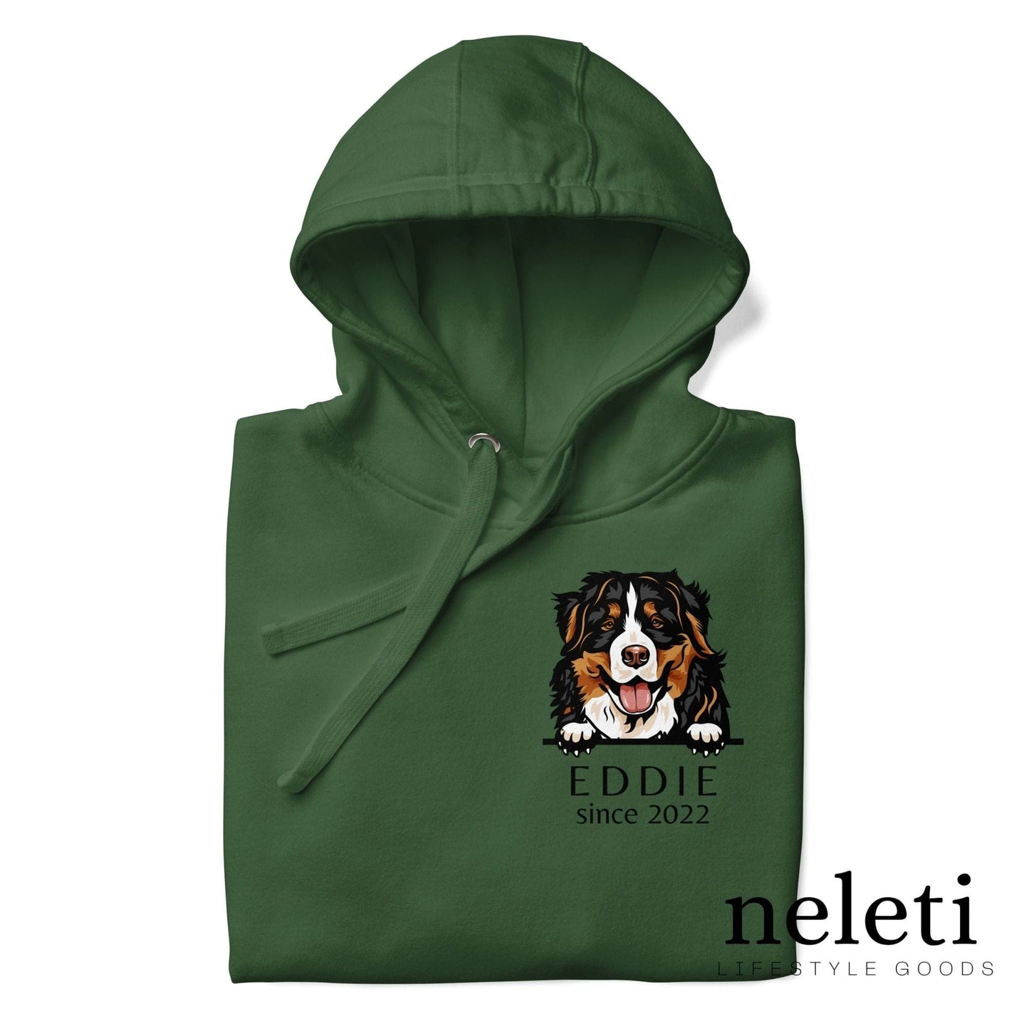 neleti.com-custom-forest-green-hoodie-for-dog-lovers
