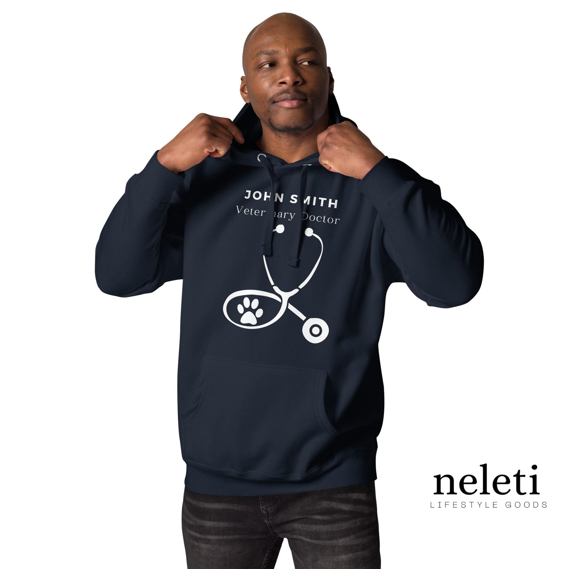neleti.com-custom-navy-hoodie-for-veterinarian