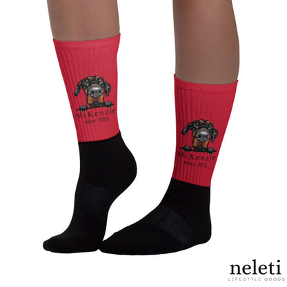 neleti.com-custom-red-socks-for-dog-lovers