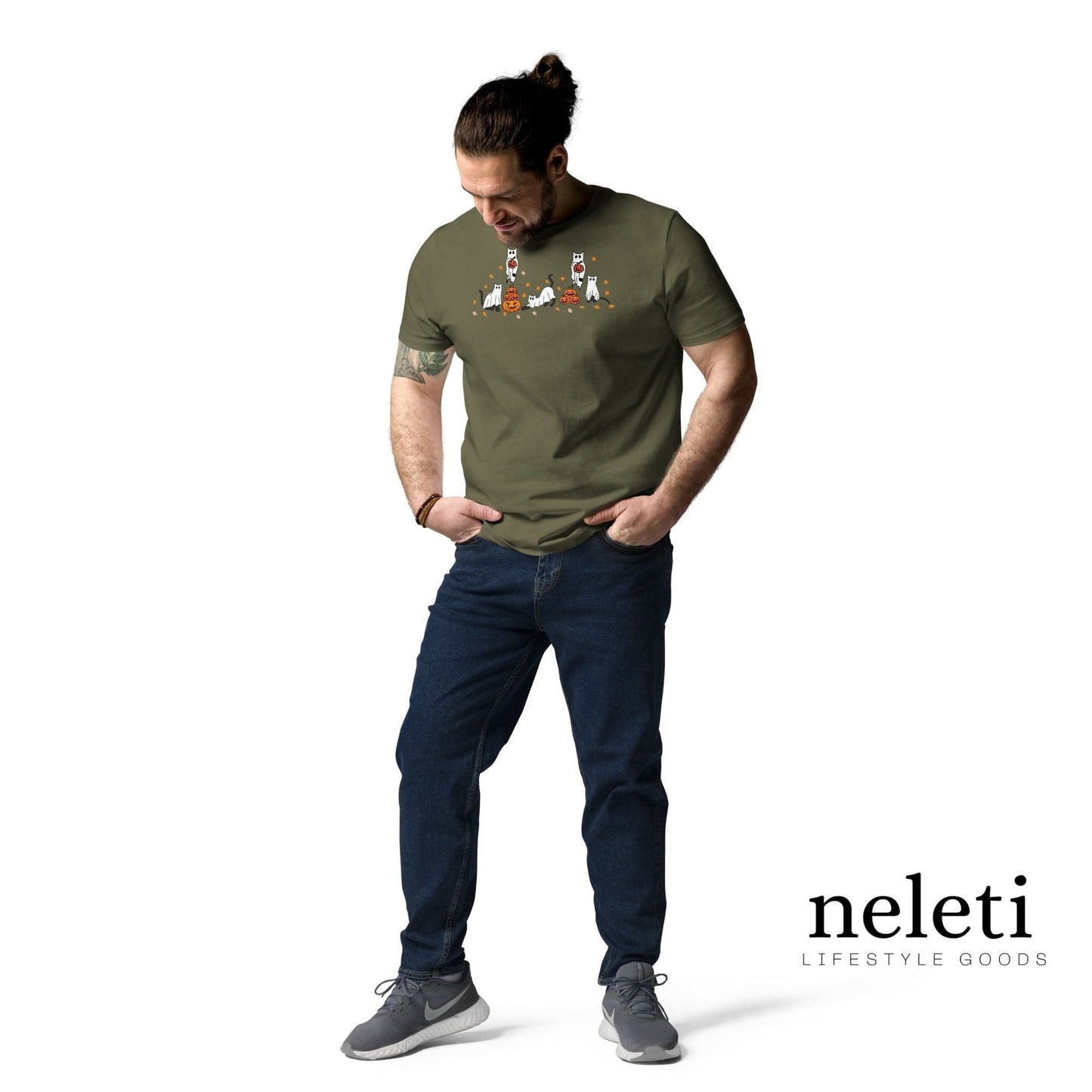 neleti.com-halloween-khaki-shirt-for-cat-lover