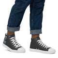 Man sporting the Spooky Beats Eclipse Canvas High Tops