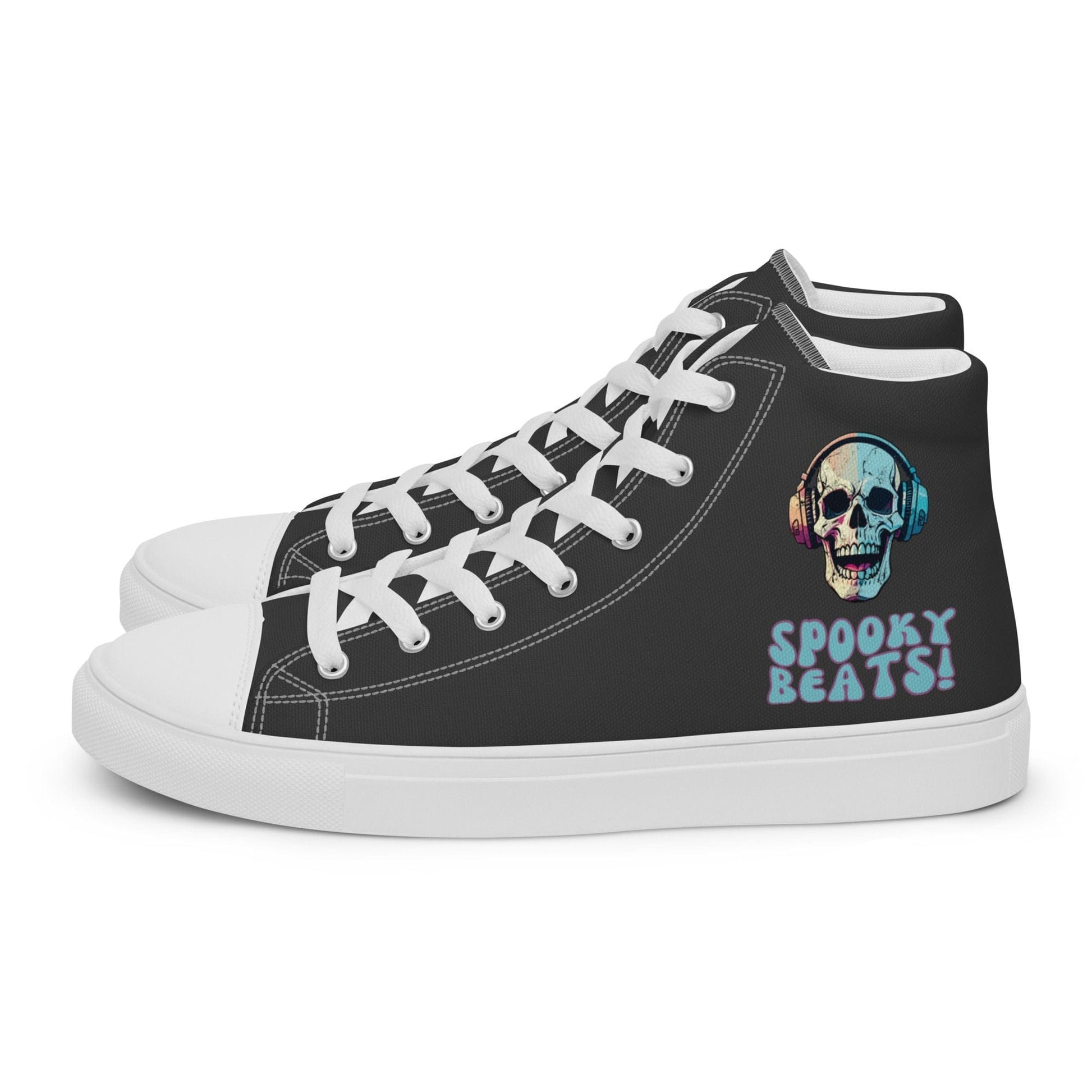 Men's Eclipse High Top Canvas Shoes with Spooky Theme
