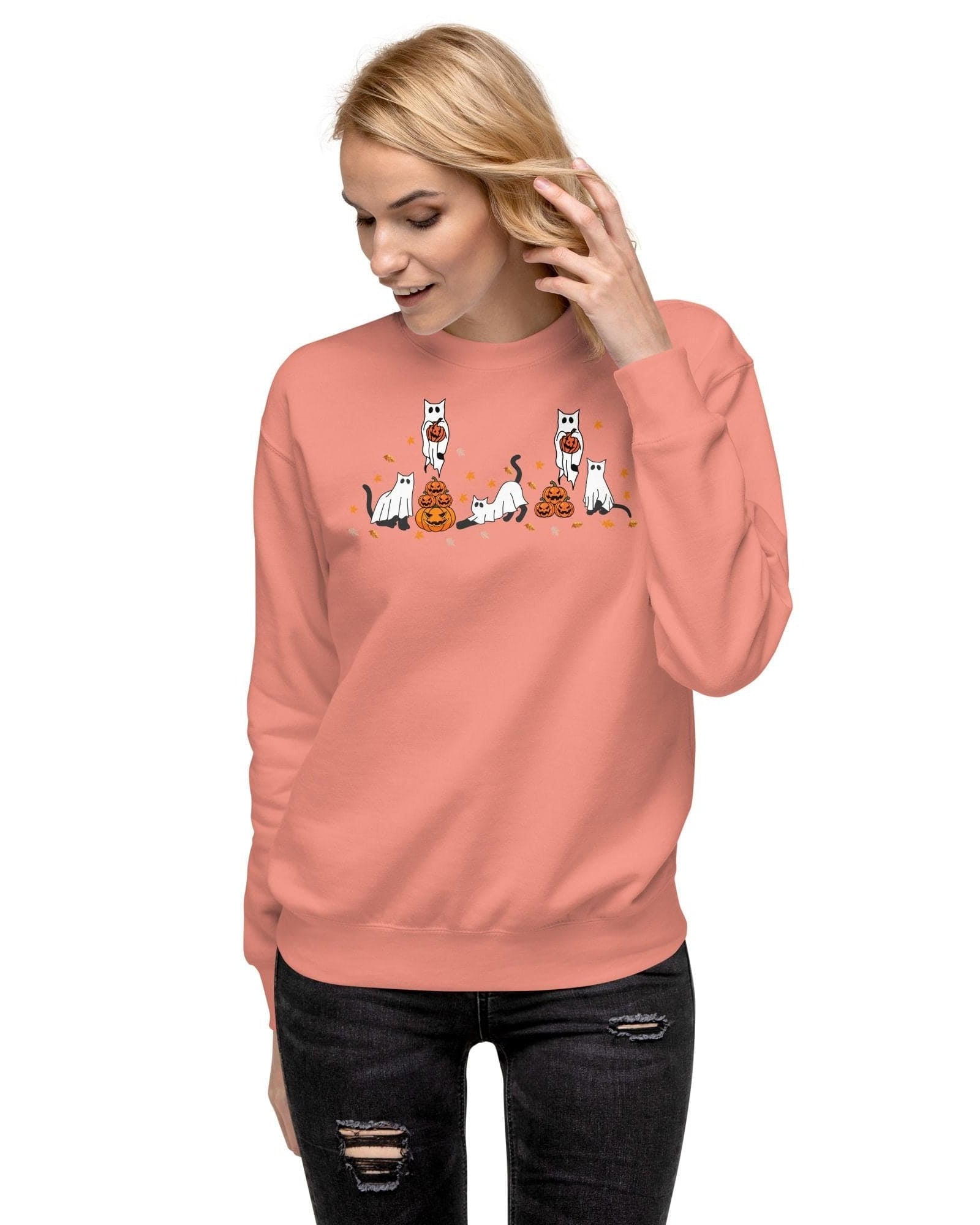 neleti.com-haloween-dusty-rose-sweatshirt-for-cat-lovers