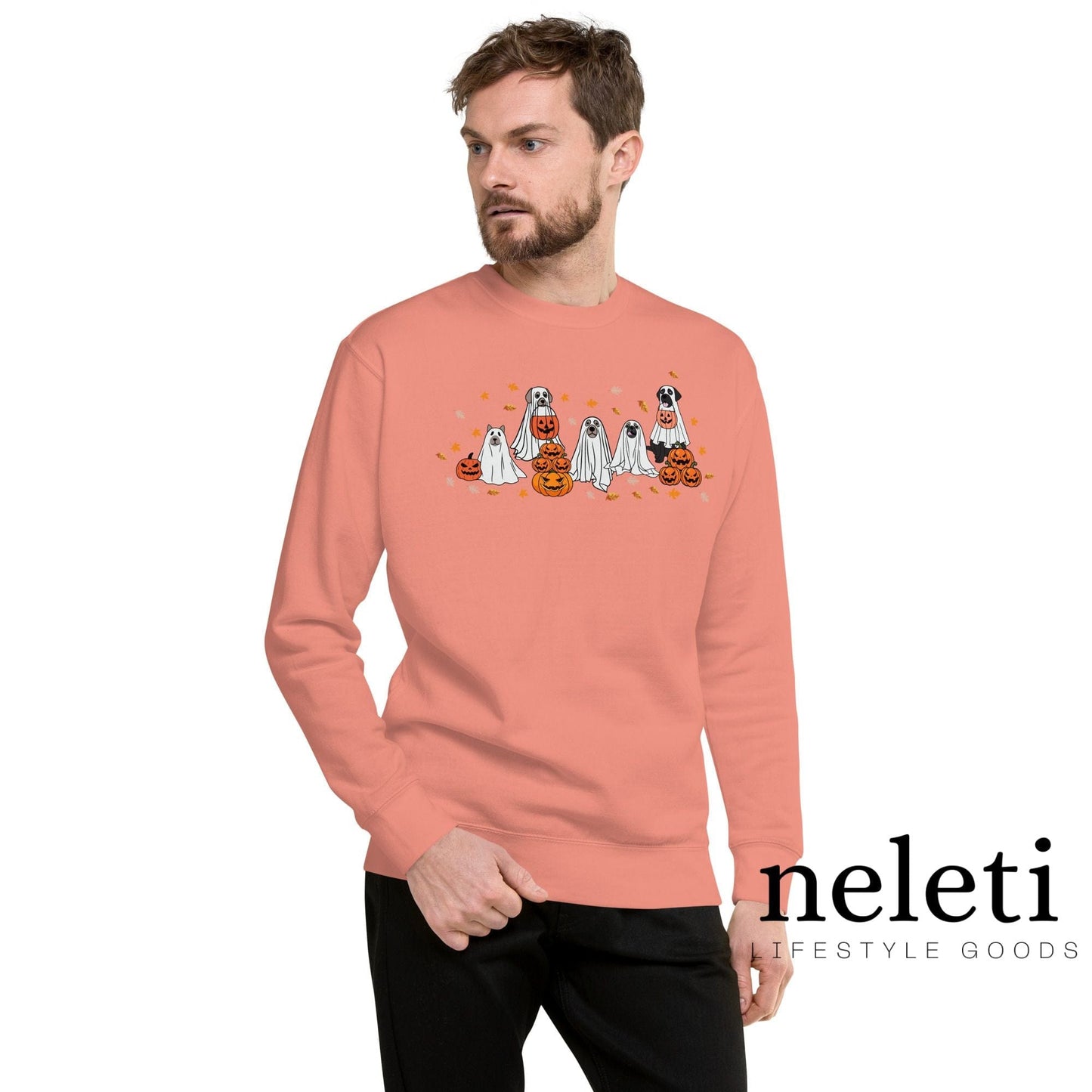 neleti.com-haloween-dusty-rose-sweatshirt-for-dog-lovers