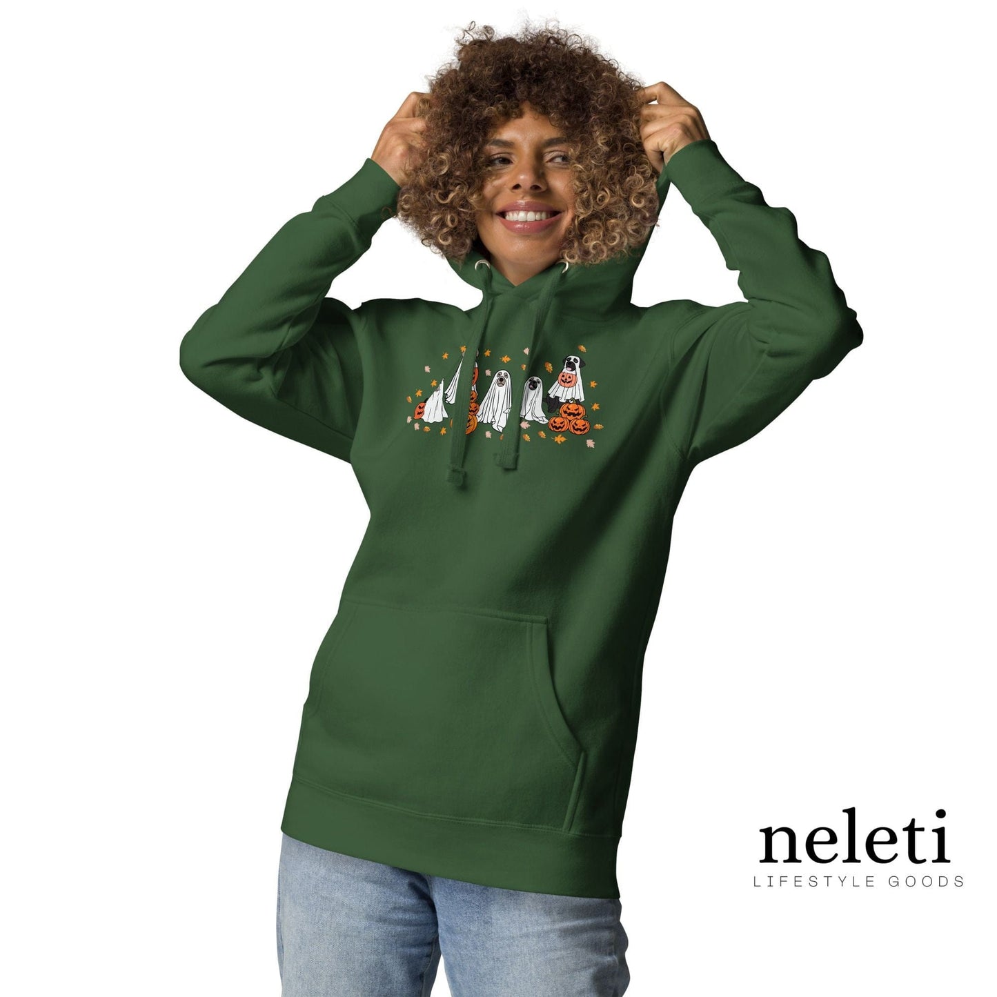 neleti.com-haloween-forest-green-hoodie-for-dog-lovers