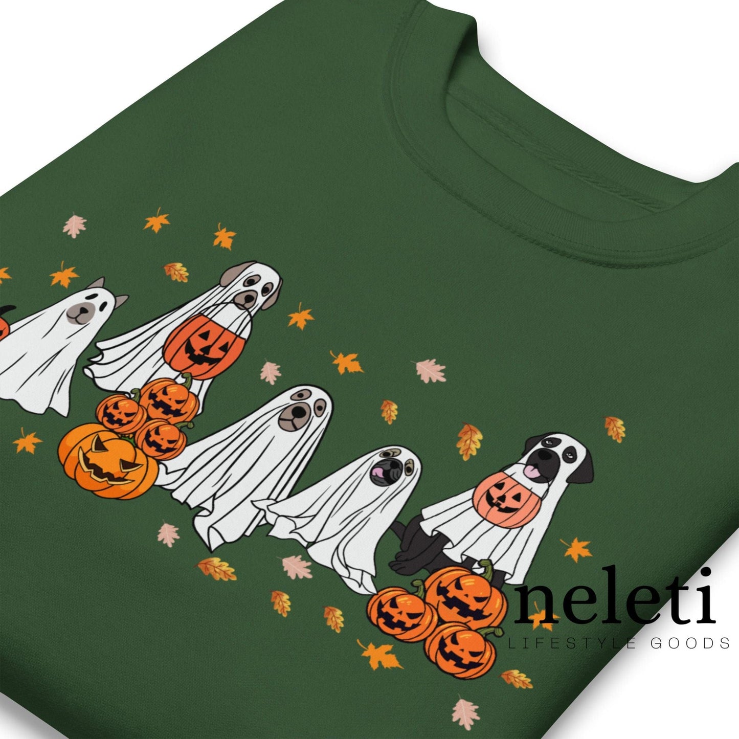 neleti.com-haloween-forest-green-sweatshirt-for-dog-lovers