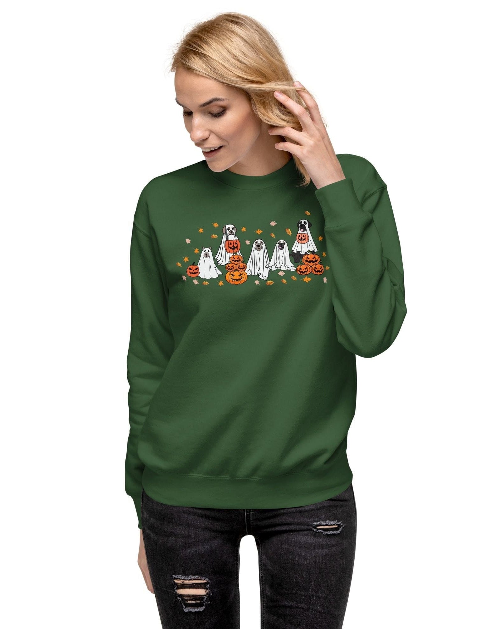 neleti.com-haloween-forest-green-sweatshirt-for-dog-lovers