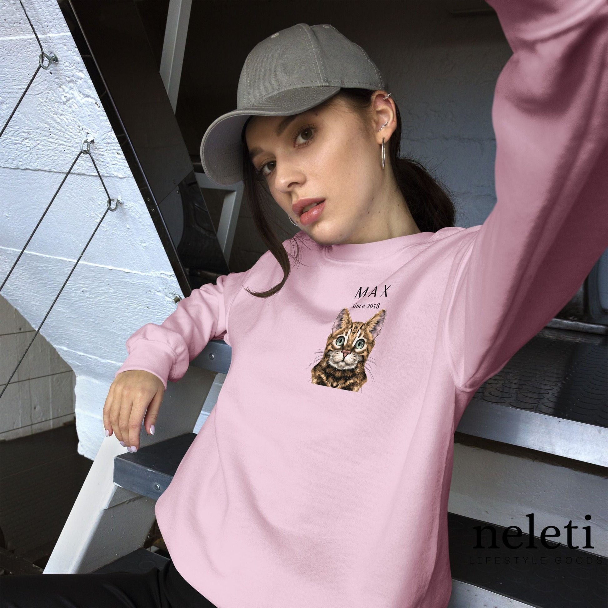 neleti.com-light-pink-custom-sweatshirt-for-cat-moms-and-dads