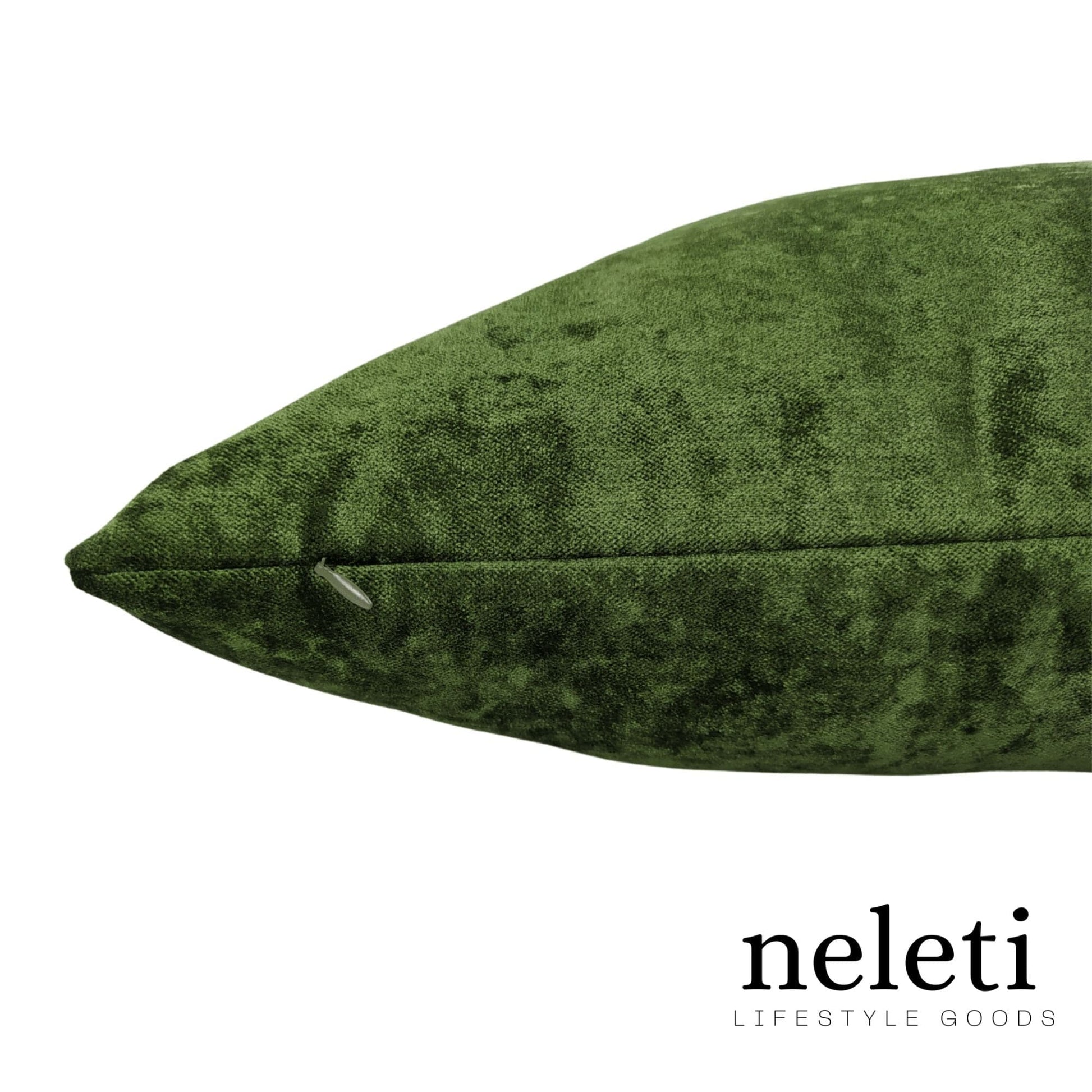 neleti.com-moss-green-chenille-throw-pillow-cover