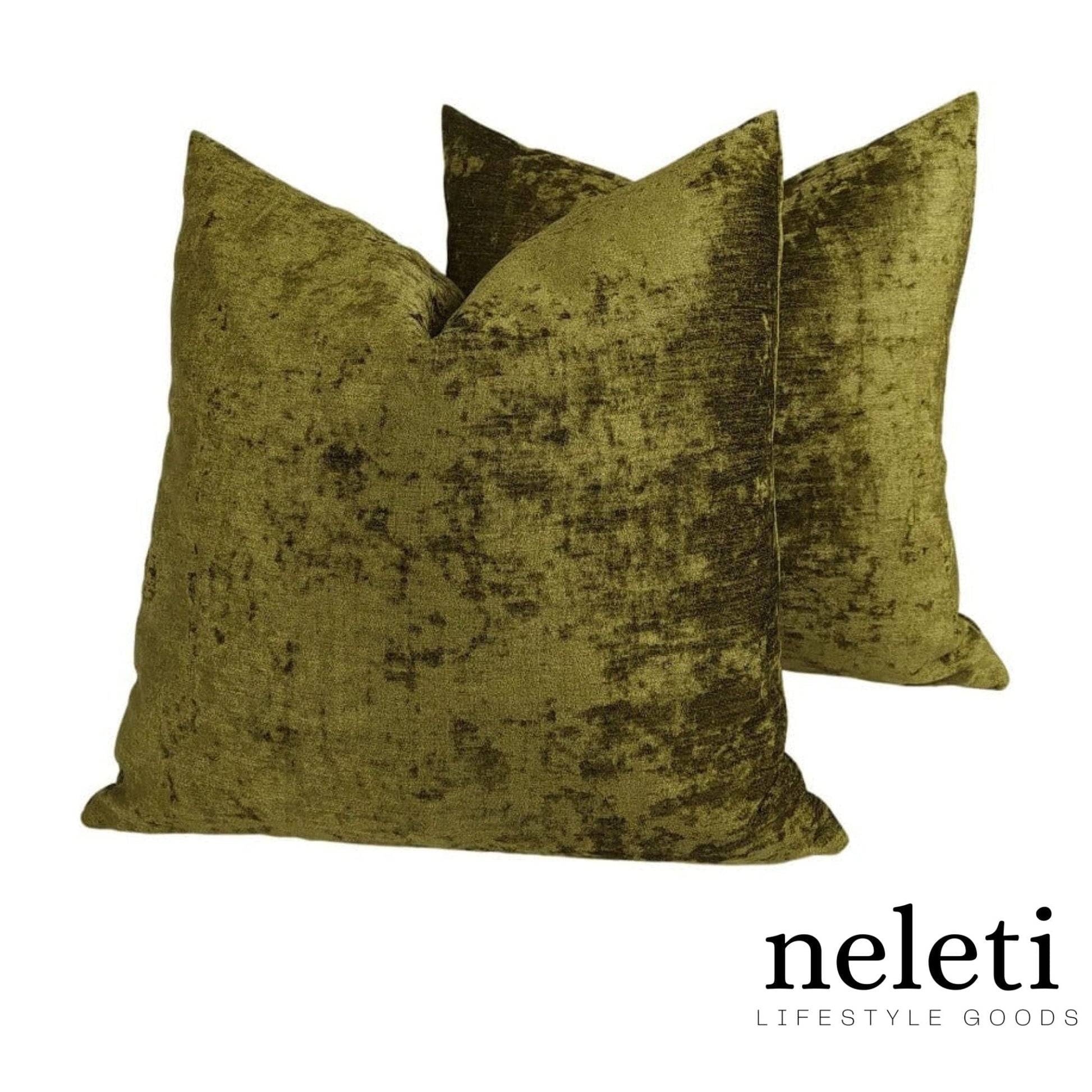 neleti.com-olive-green-chenille-throw-pillow-covers