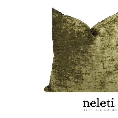 neleti.com-olive-green-chenille-throw-pillow-cover
