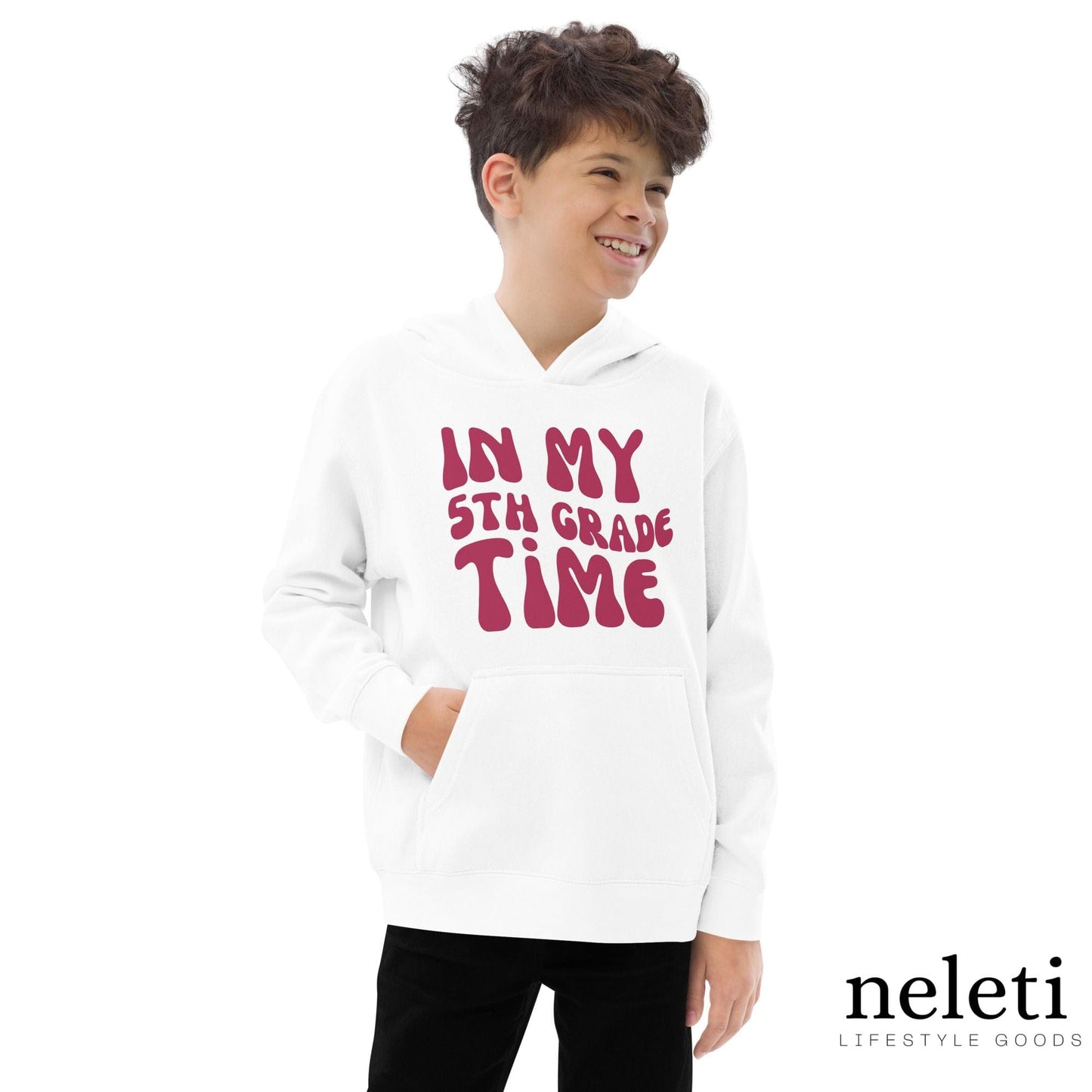 neleti.com-white-kids-hoodies-with-in-my-5th-grade-print