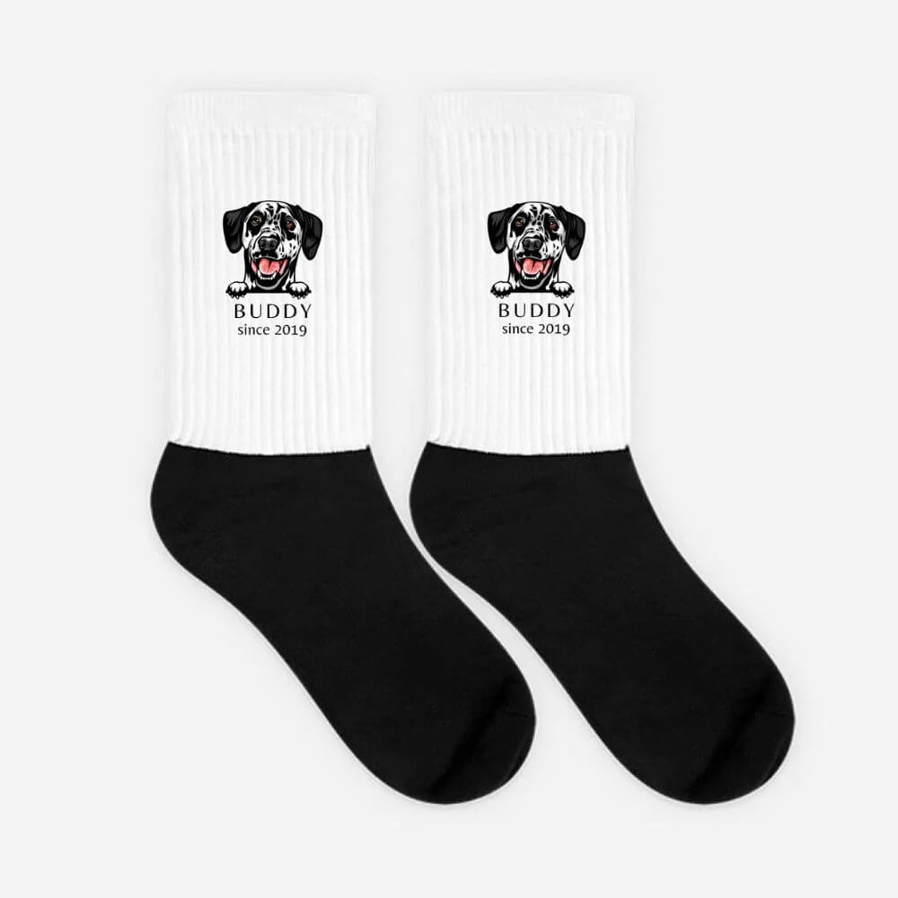Personalized Dog Breed Socks - Custom Name & Year - Gift for Dog Moms & Dads - 100+ Breeds - Cushioned Bottom - neleti